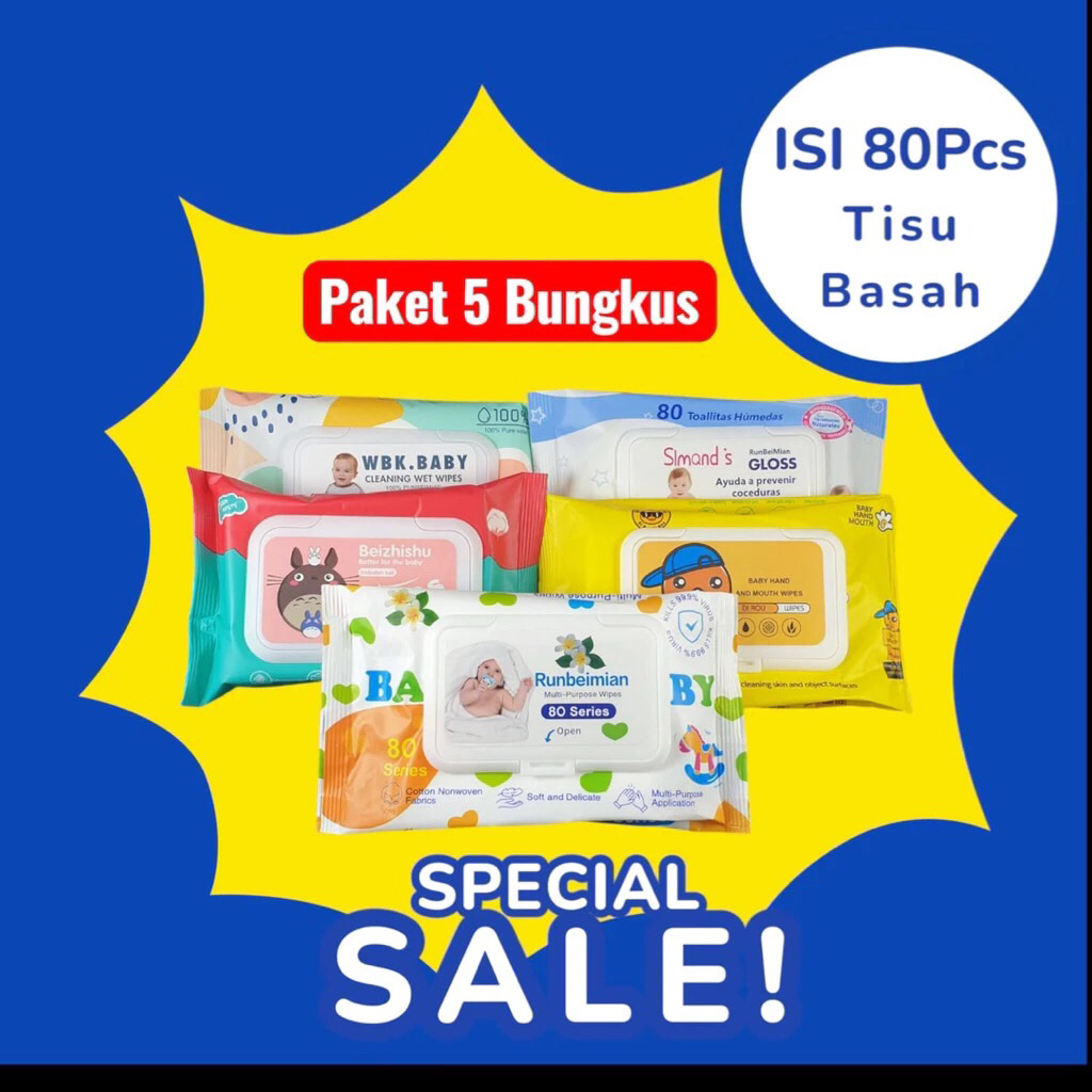 tisu basah baby 5 pack