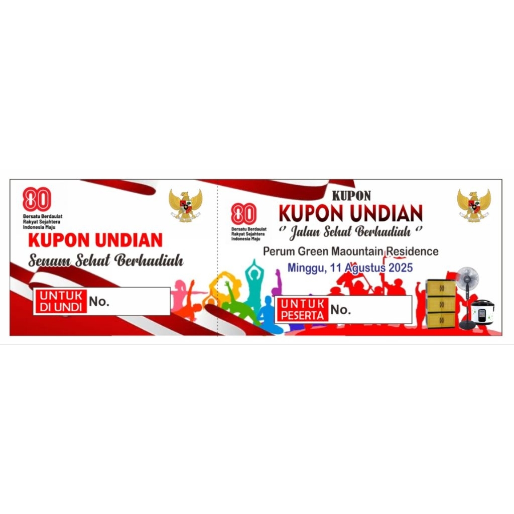kupon jalan sehat custom murah