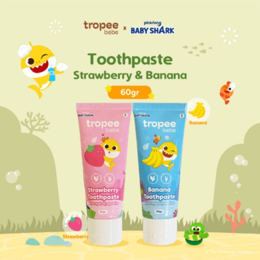 TROPEE BEBE Toothpaste Srawberry, Banana 60gr