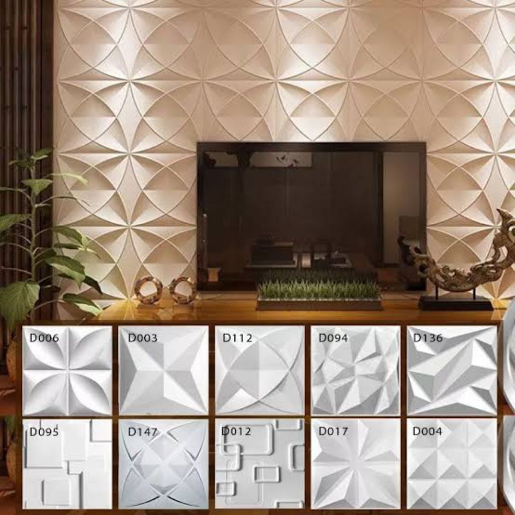 wall panel 3D 50x50cm bahan gipsum