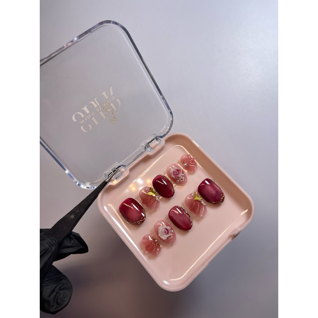 Press On Nails Maroon/Wedding/Merah