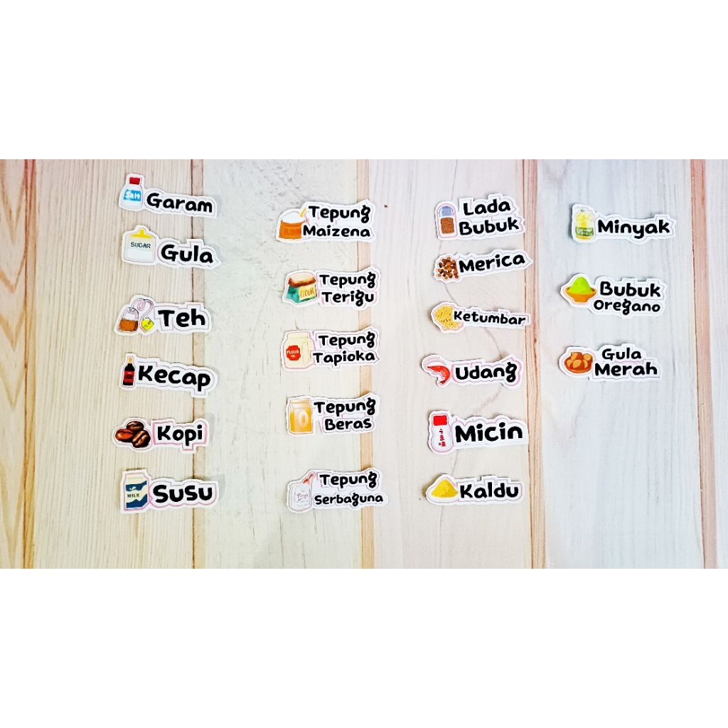 stiker bumbu dapur isi 20pcs