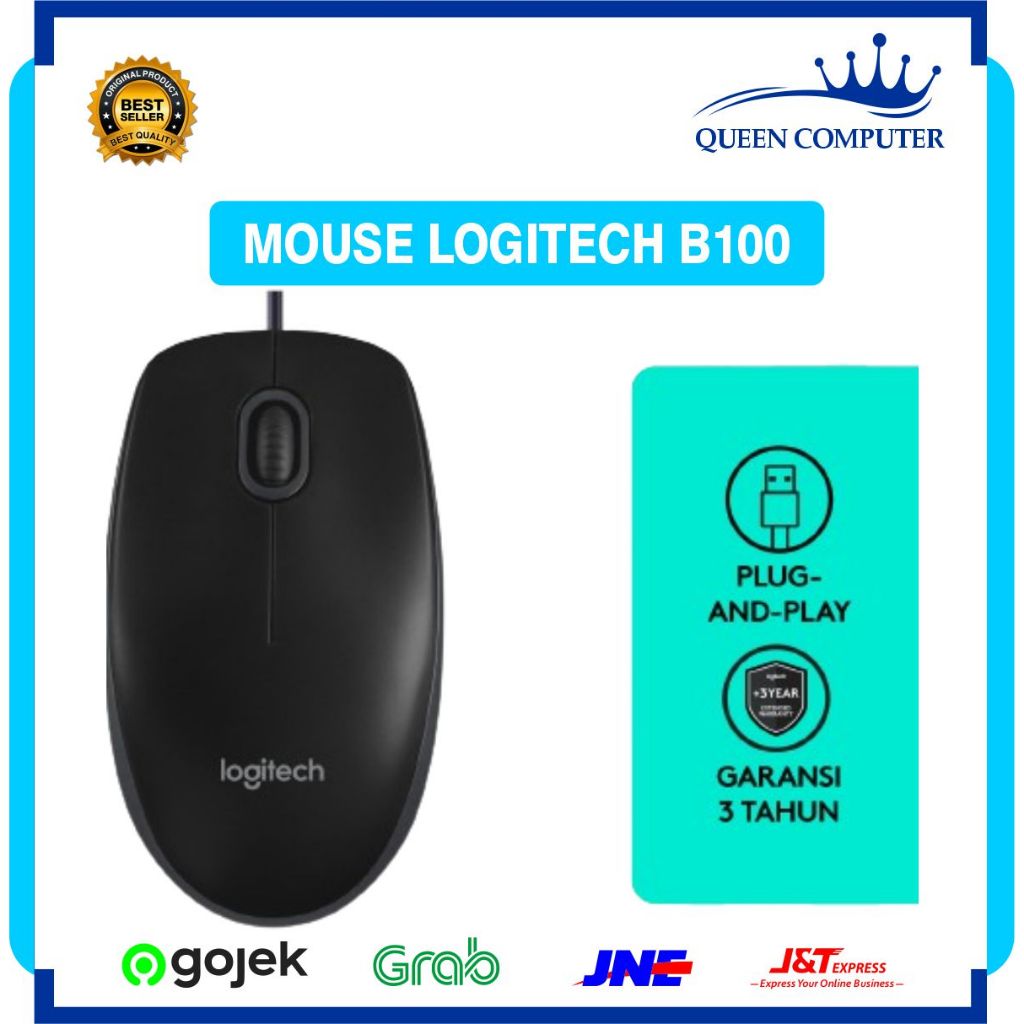 Mouse USB Optical Logitech B100 / Mouse kabel Logitech B100
