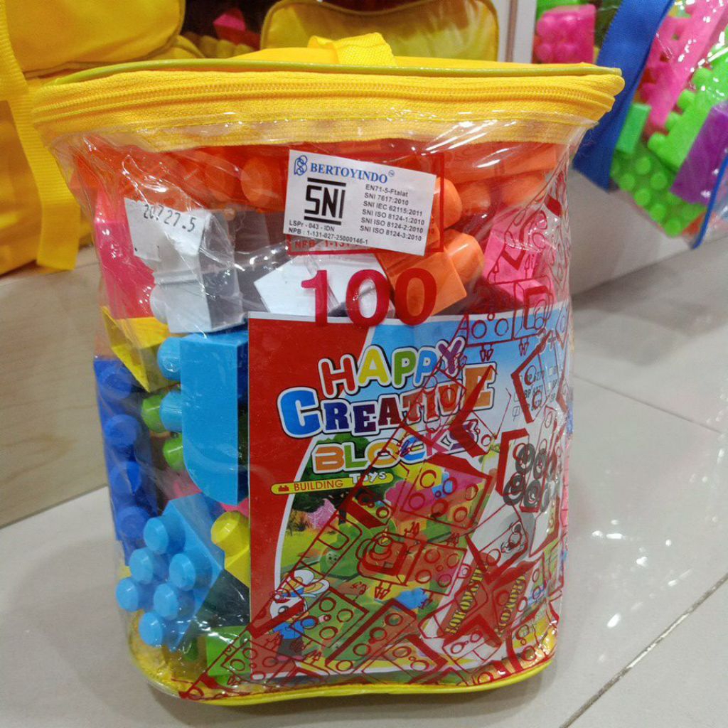 Mainan Anak Happy Creative Block Isi 100pc