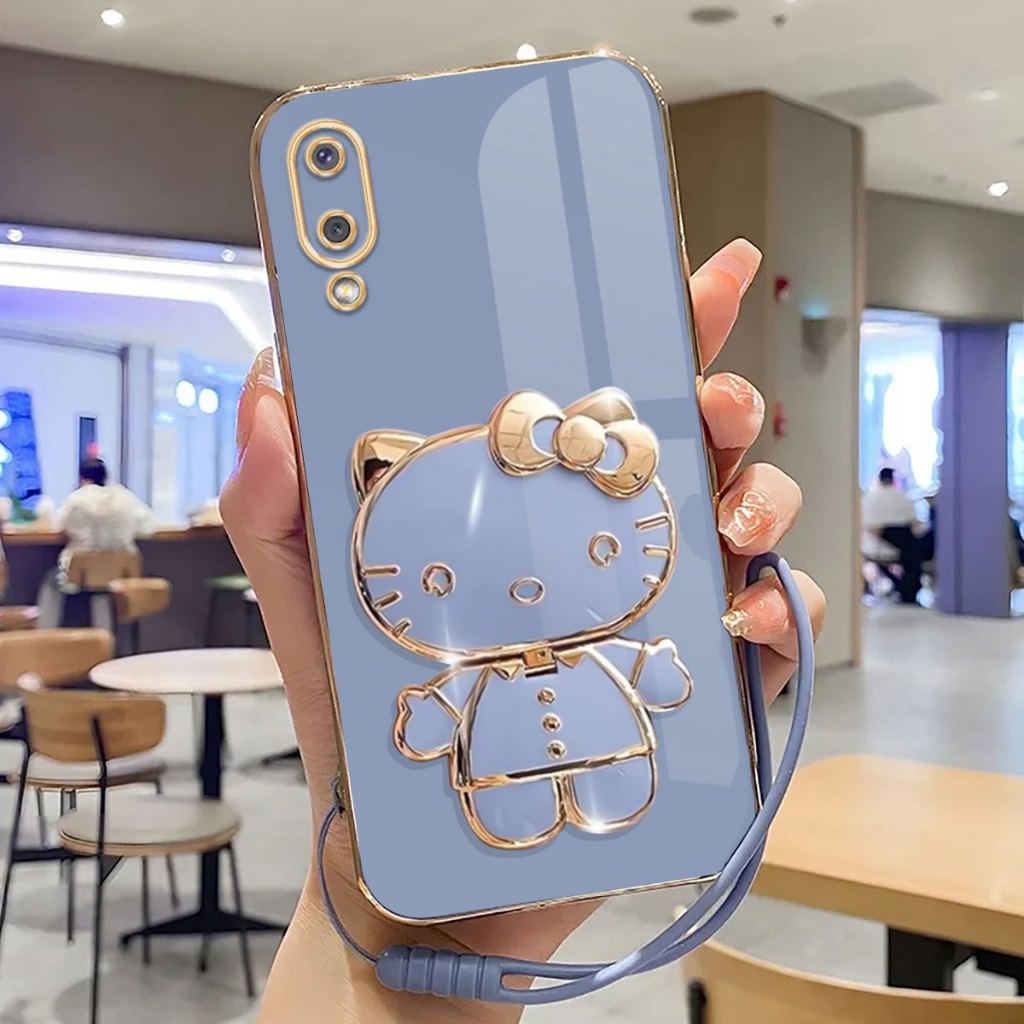 Case Samsung A02, M02 Softcase Plating With Stand Holder Mirror Silicone Casing