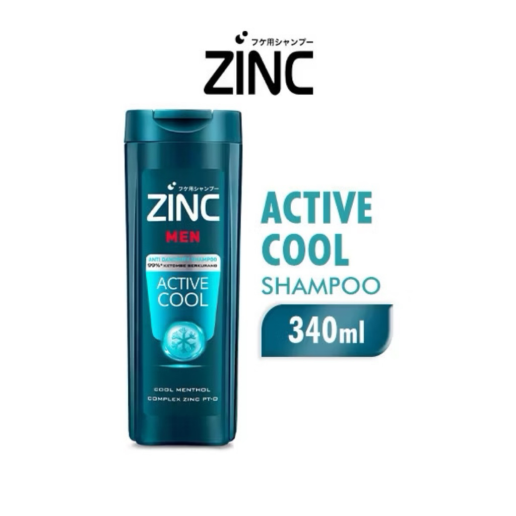 Zinc Shampoo Active Cool Botol 340 ml