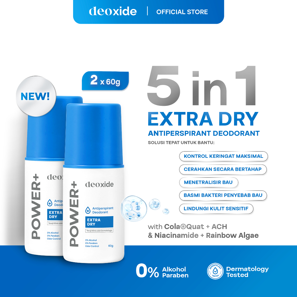 [Ready] Deoxide Antiperspirant Deodorant Roll On Power+ For Hyperhidrosis