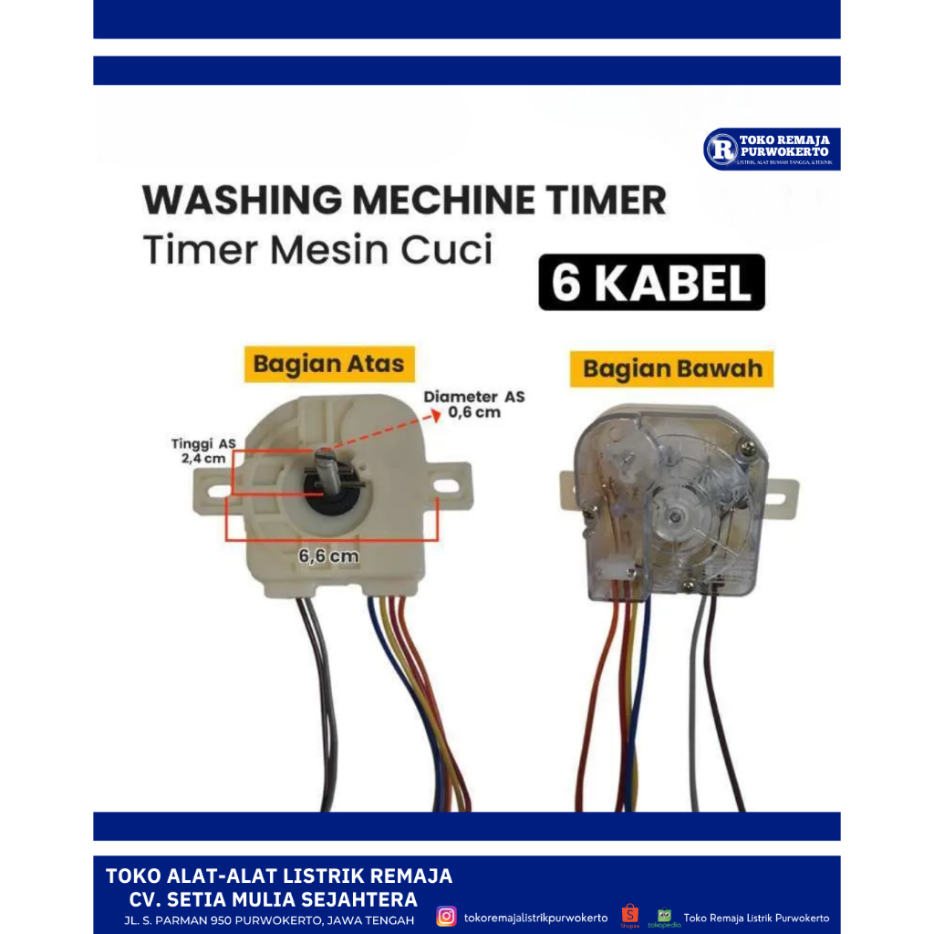 TIMER MESIN CUCI UNIVERSAL WASHING MACHINE TIMER 6 KABEL TWINDOG