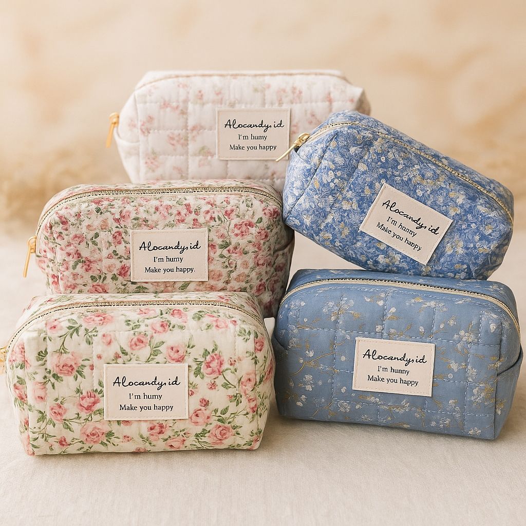 Pouch Flowy Pouch Make Up Bunga Cantik Murah
