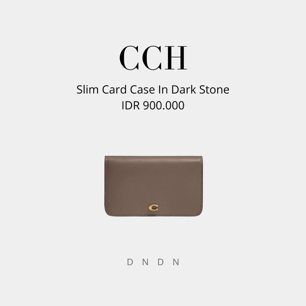 Slim Card Case In Dark Stone