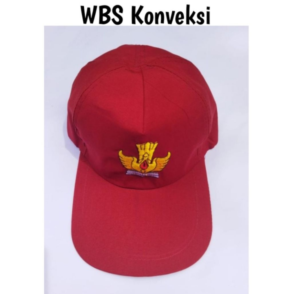 TOPI SD DI BORDIR,KARET