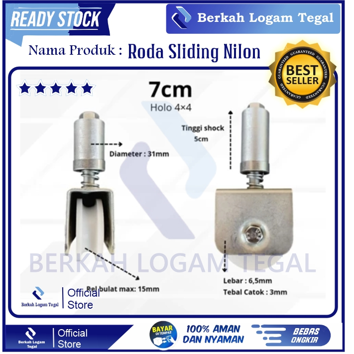 RODA PAGAR SLEDING 7 CM RODA PAGAR SLEDING NILON