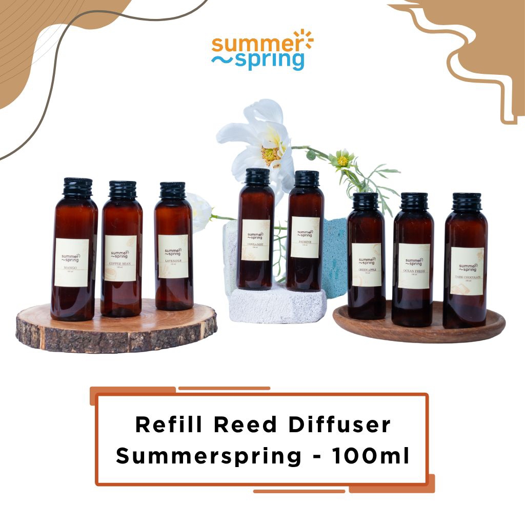 SUMMERSPRING Refill Reed Diffuser 100ml || Pengharum Ruangan / Diffuser Aromatherapy / Humidifier