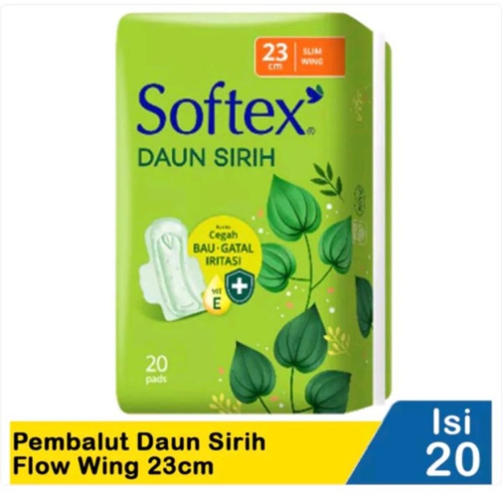 Softex Daun Sirih Pembalut Regular Flow Wing 23 cm 20 pcs