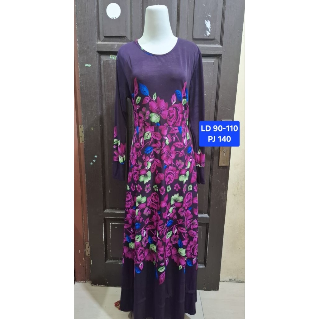 Gamis Muslimah Motif Bunga