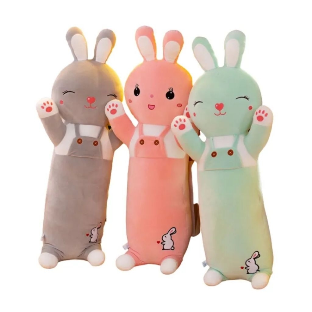 Boneka Guling Kelinci/Rabbit Rompi 45Cm