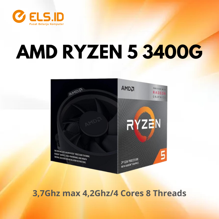 Processor AMD Ryzen 5 3400G with Radeon Graphic + Wraith Cooler (Box)