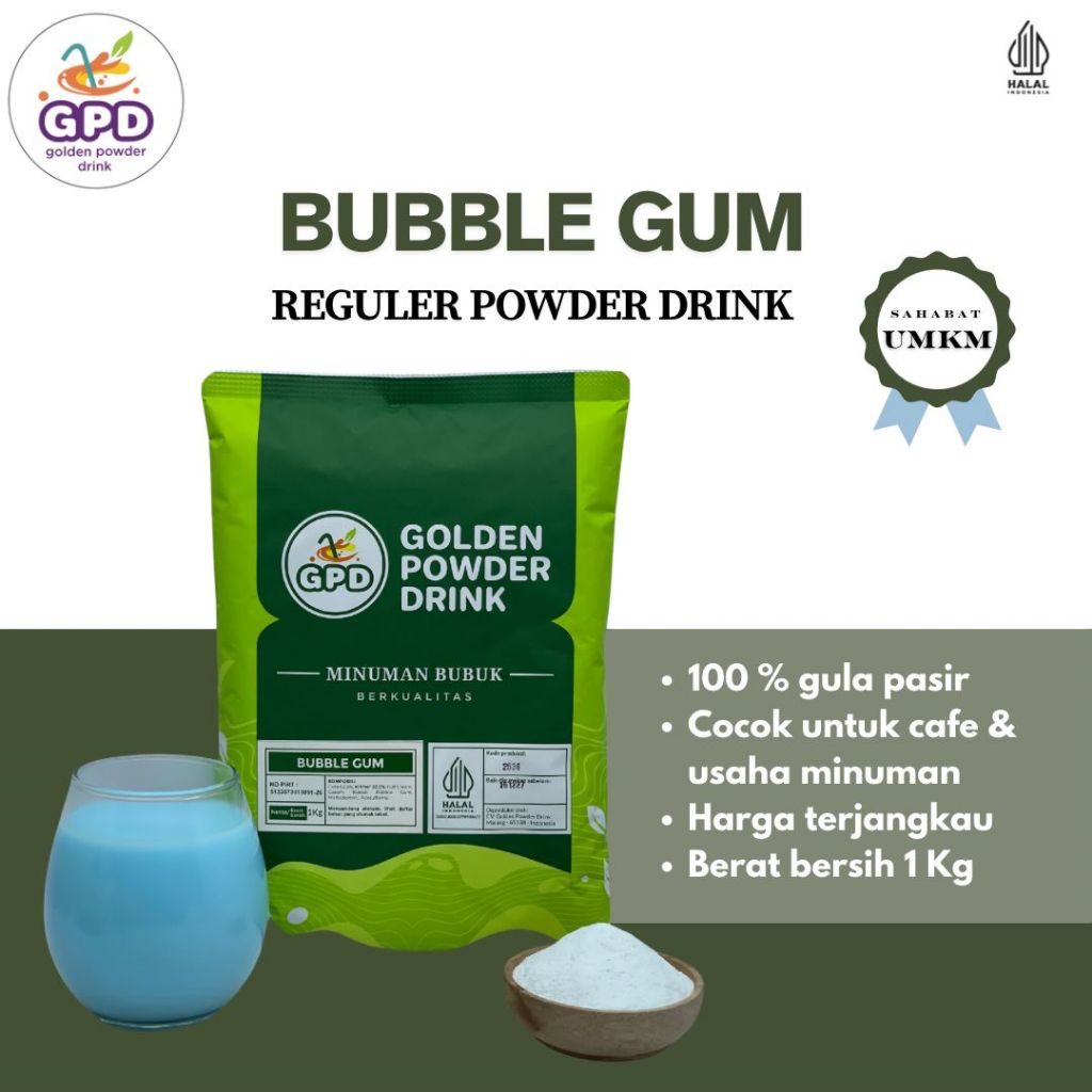 Bubuk Minuman Reguler - Bubble Gum - Golden powder drink