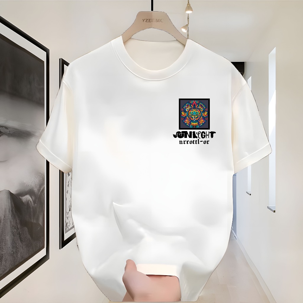 ✅COD✅Niche vintage pattern printed round-neck T-shirt