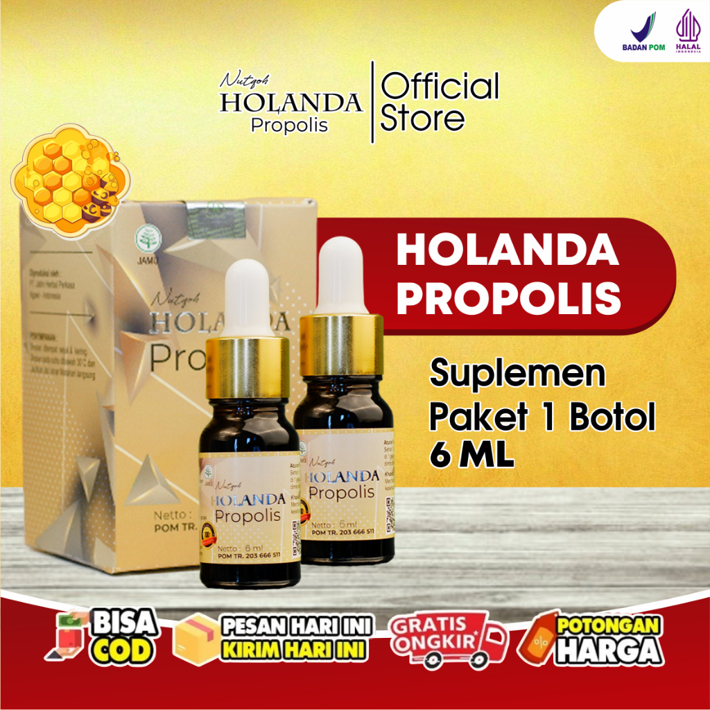 HOLANDA Propolis Suplemen Ekstarks Bee Pollen 2 Botol 6ml