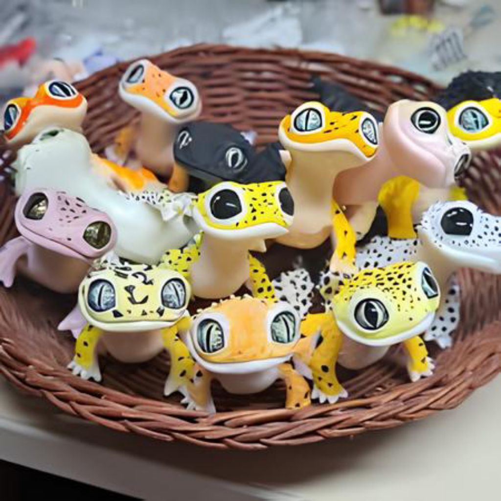 Miniature Boneka Leopard Gecko lucu