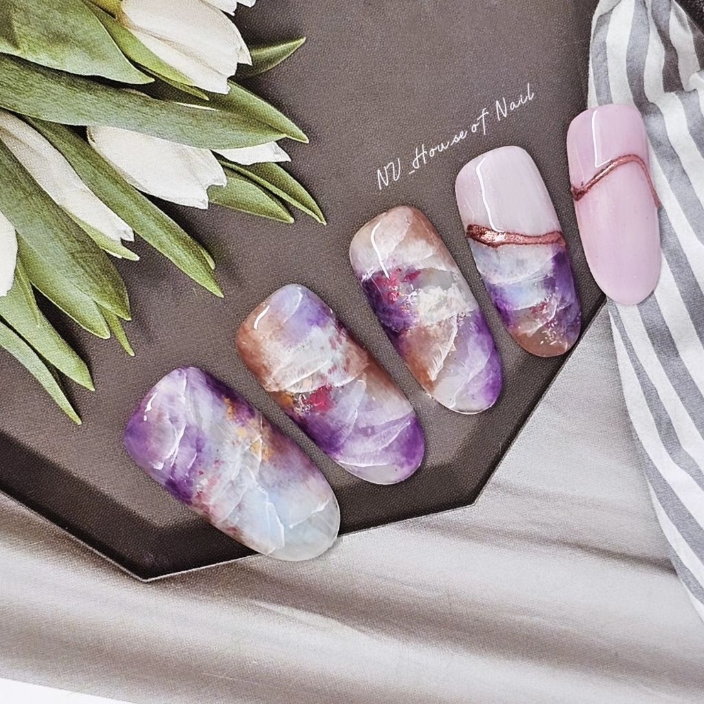 PRESS ON NAIL MARBLE