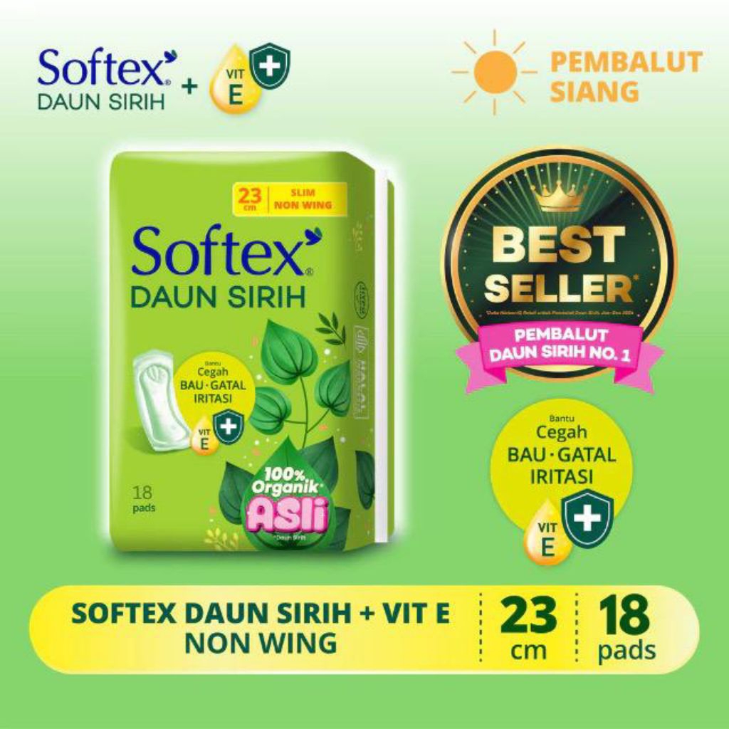 3box Softex Daun Sirih 23cm 20Pads