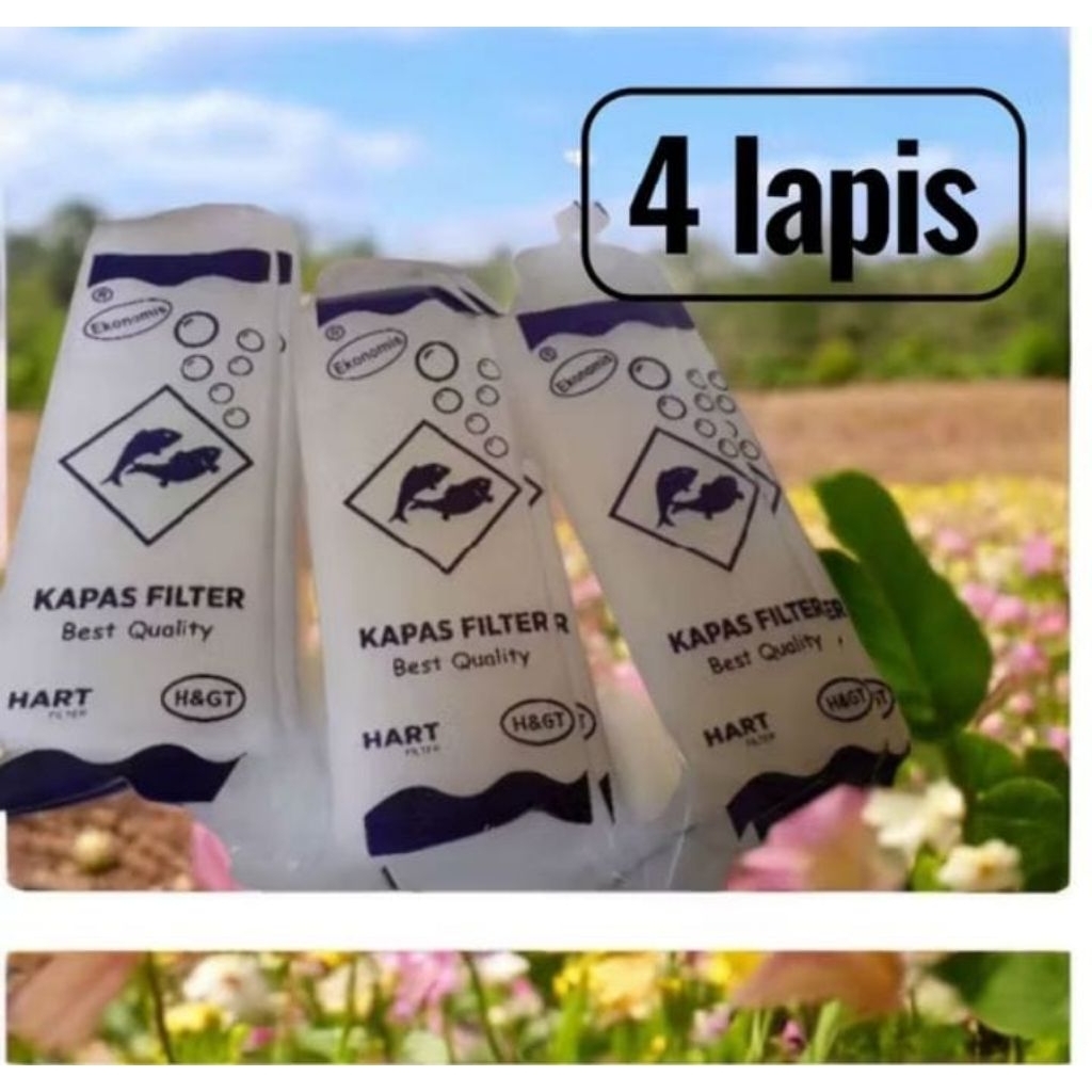 kapas filter aquarium 4 lapis/busa filter