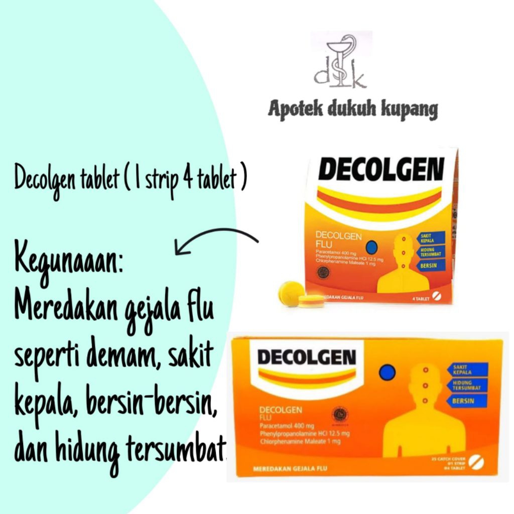 Decolgen tablet obat flu ( 1 strip: 4 tablet ).