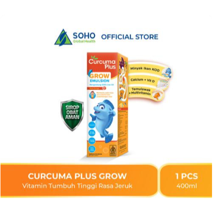 Curcuma Plus Grow Emulsion Suplemen Makanan Rasa Jeruk 400ml