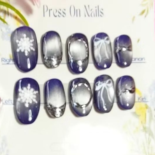 navi cat eye press on nail
