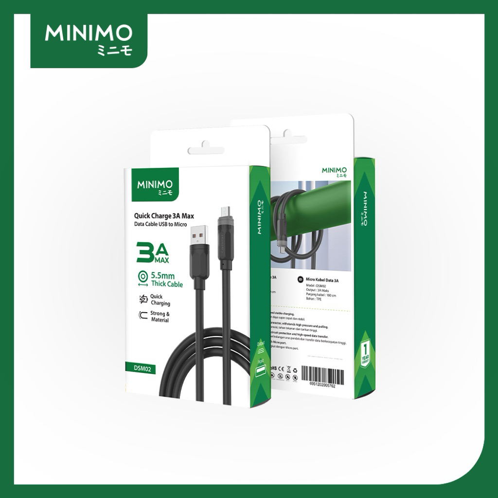 Minimo DSM02 / DSC02 / DSL02 Cable Fast Charging Micro/Type-C/Lightning