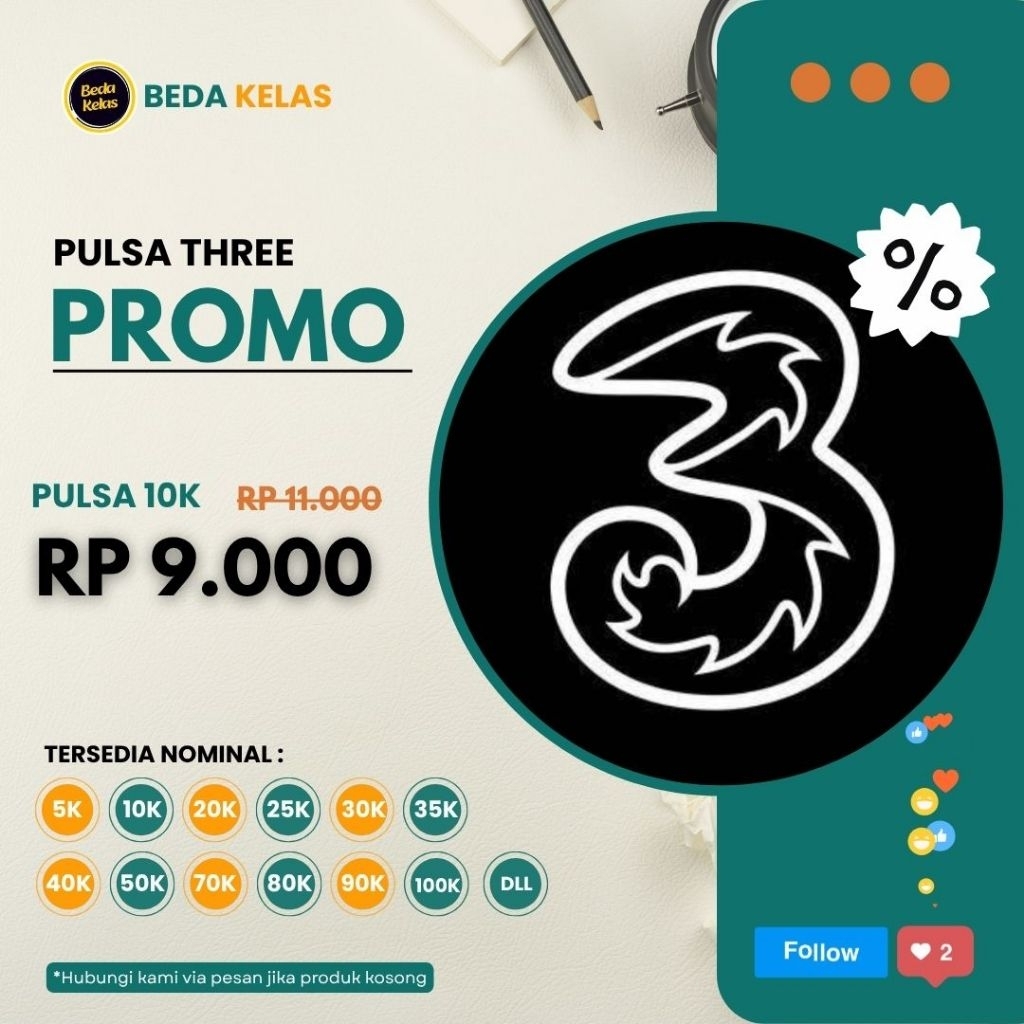 PULSA THREE PROMO MURAH