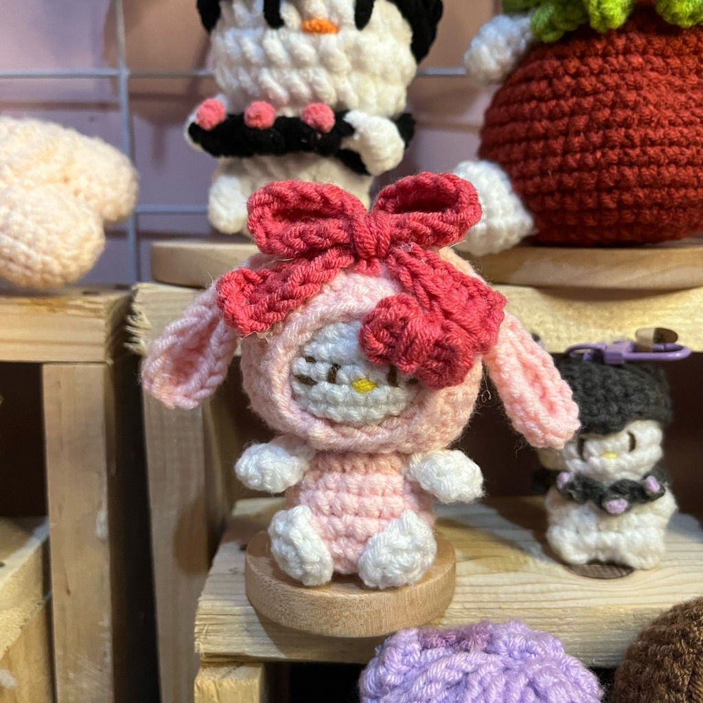 Hello Kitty Crochet Keychain