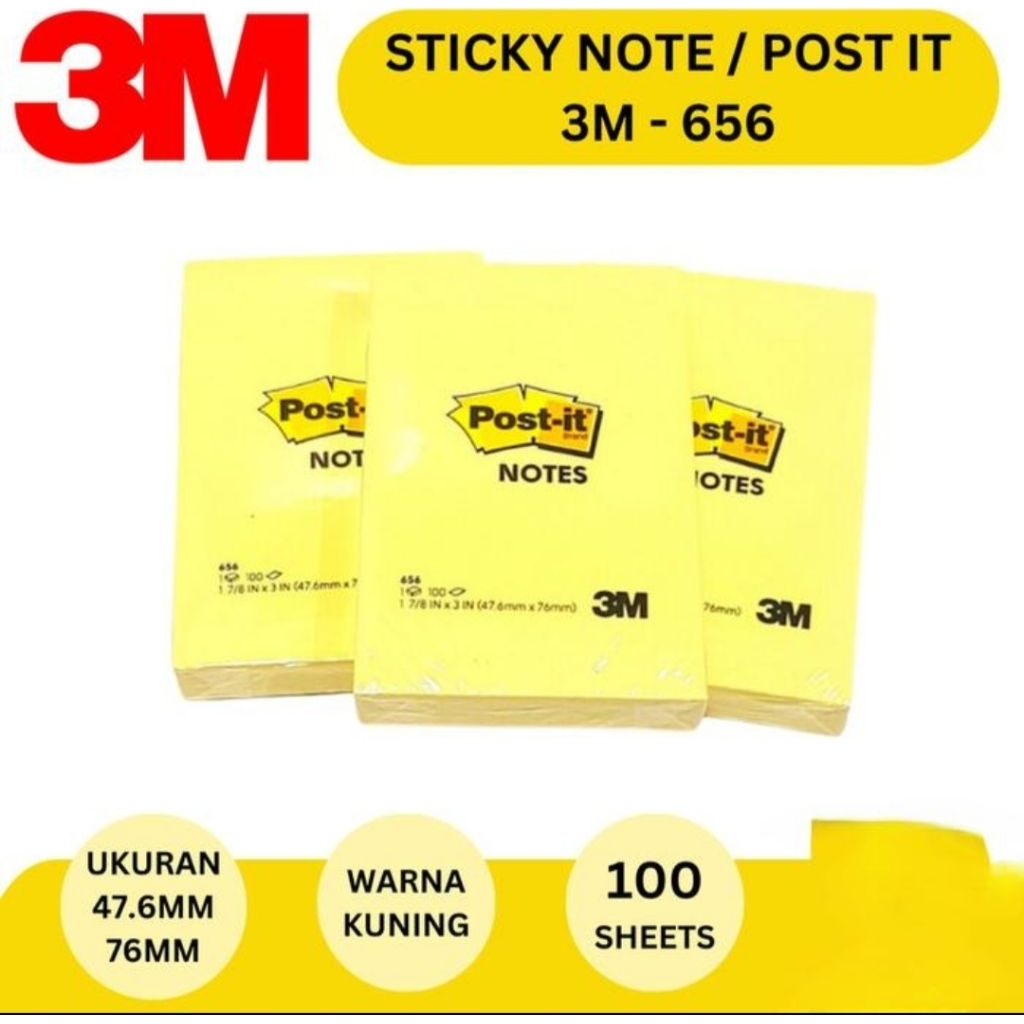 POST IT 3M / STICKY NOTE 656 YELLOW PAD