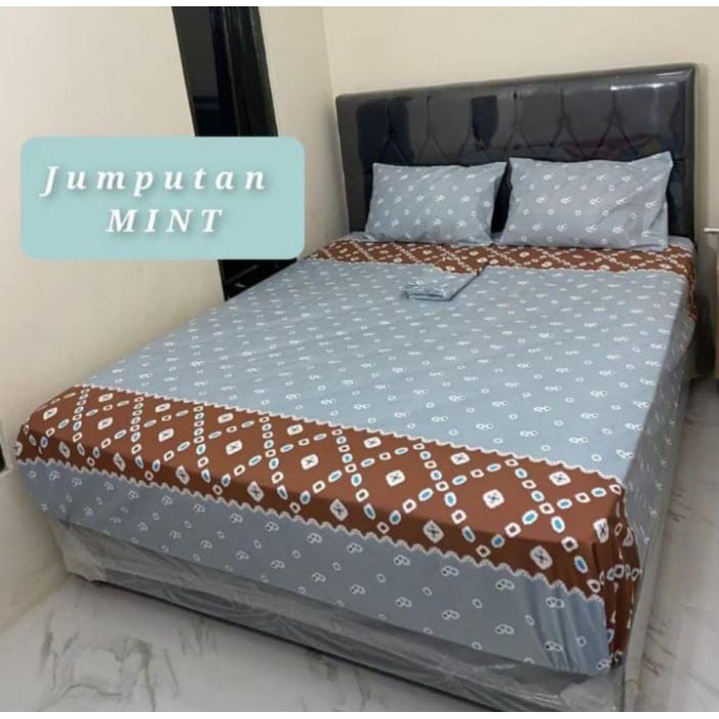 sprei jumputan mint