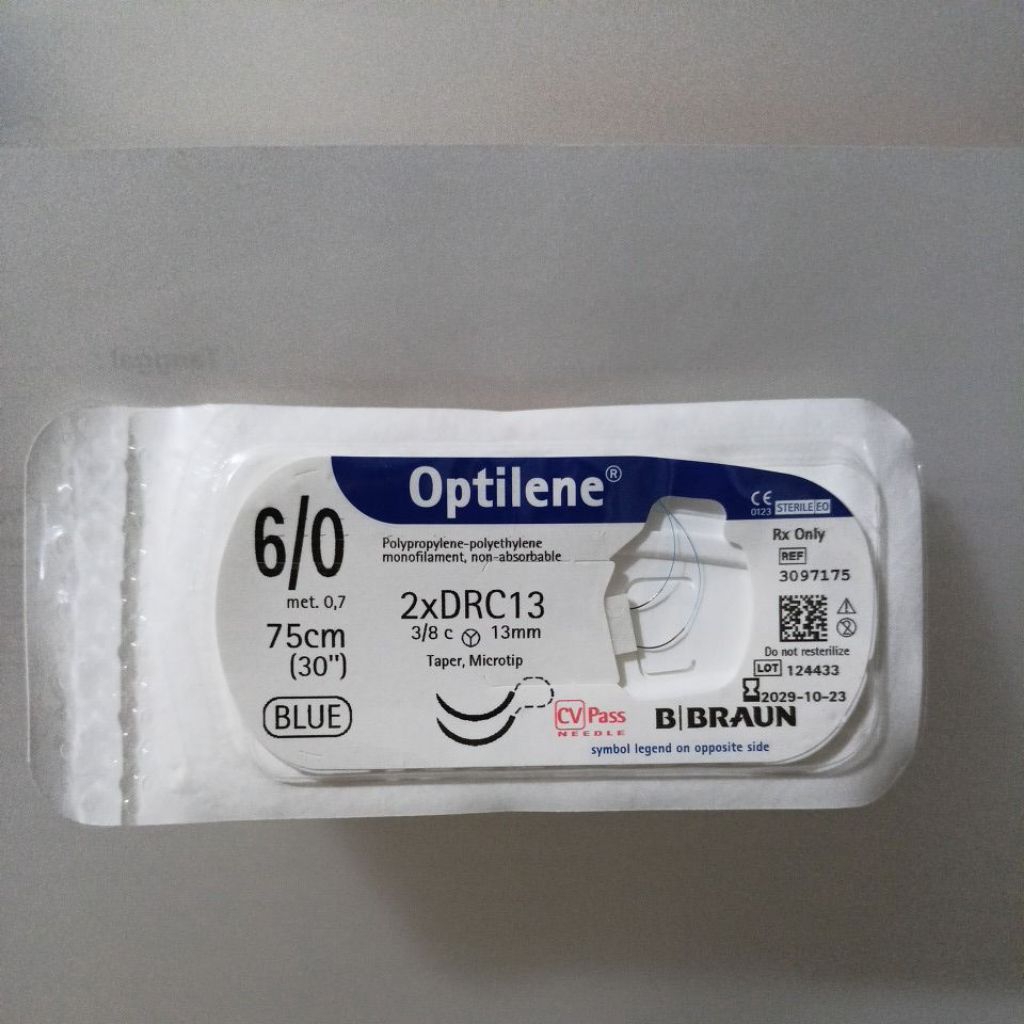 Optilene 6/0 2xHRC13 taper, microtip