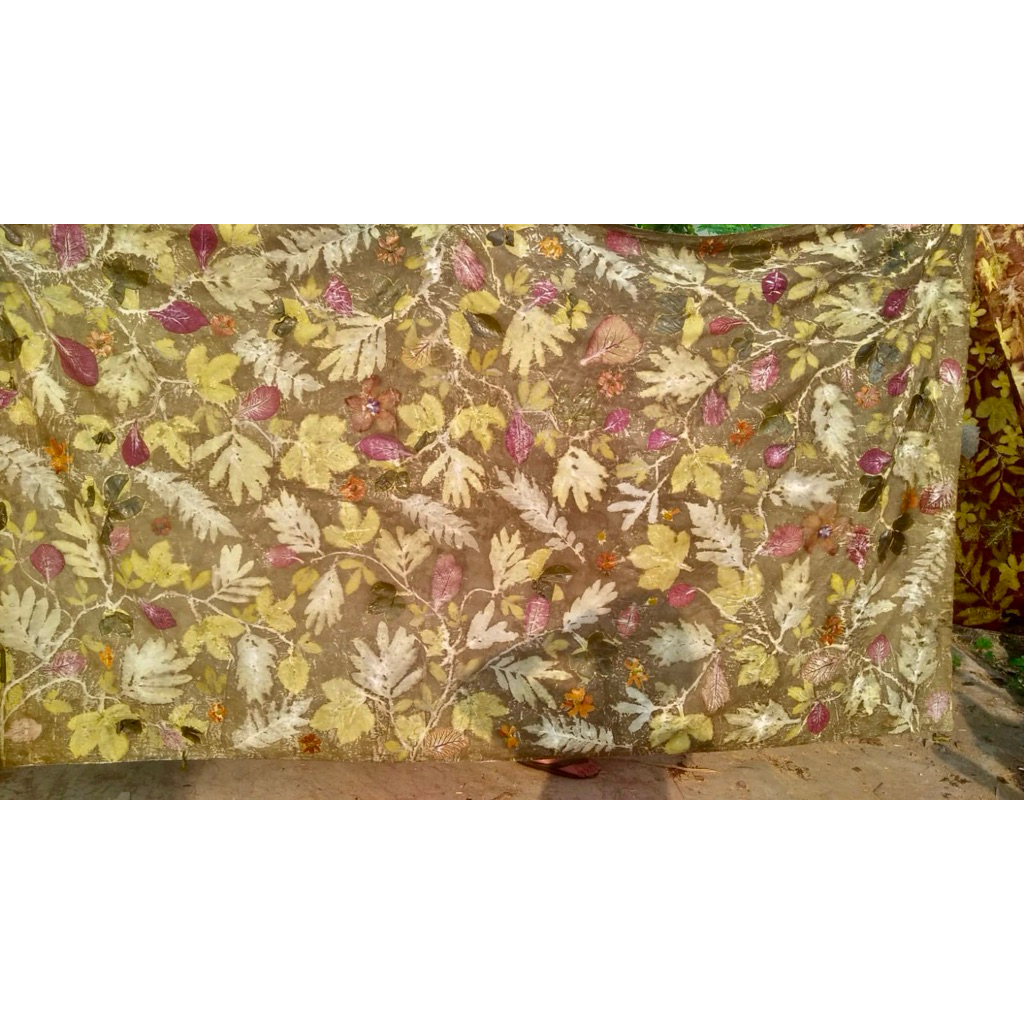 kain batik Ecoprint asli