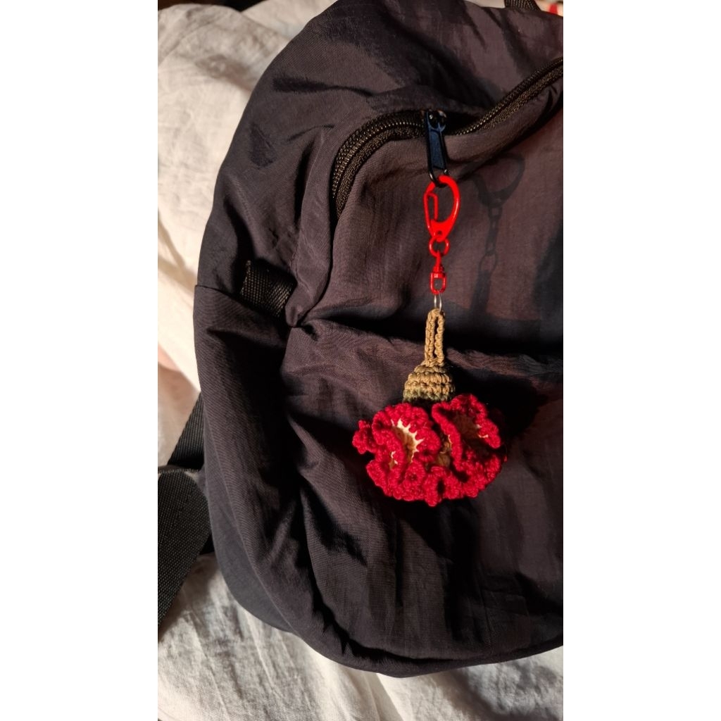 Carnation Flower Keychain