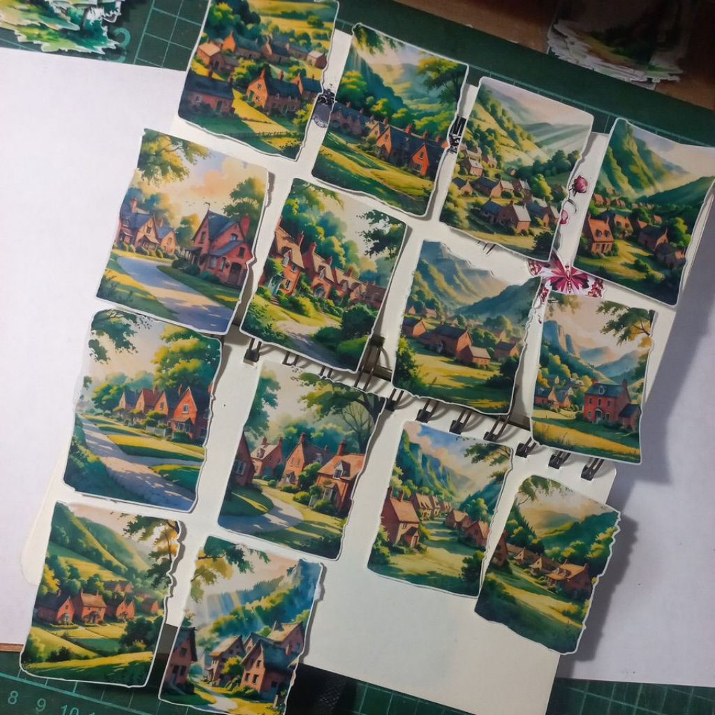 ARTDOESWORK The village background stiker transparant