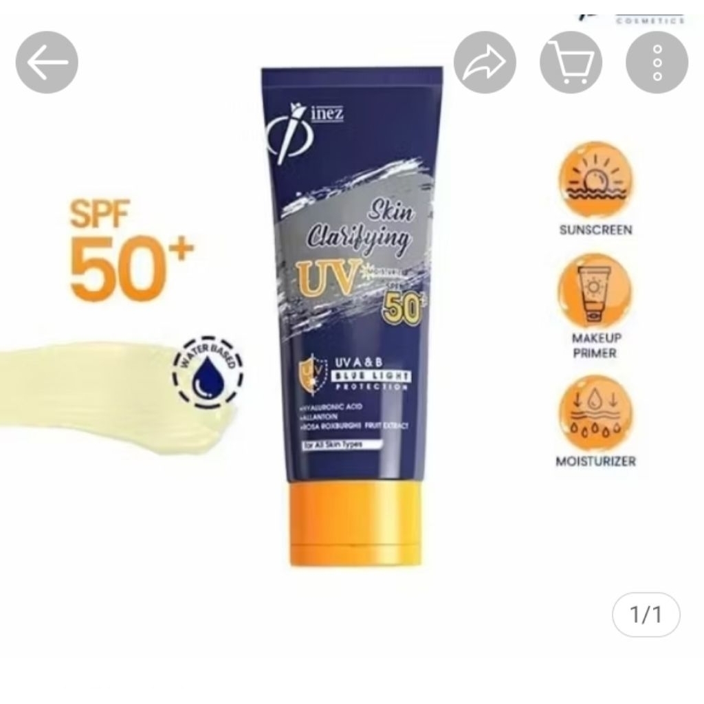 inez skin clarifying moisterizer UV spf 50