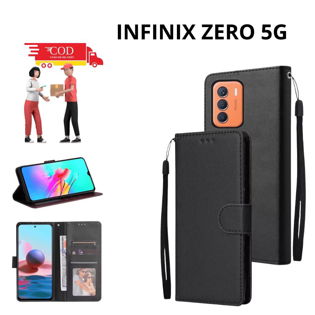 Casing Flip Polos Infinix Zero 5G Casing Flip Wallet Dompet