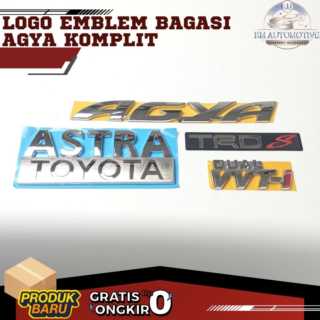 Logo Emblem Bagasi Agya Komplit Original