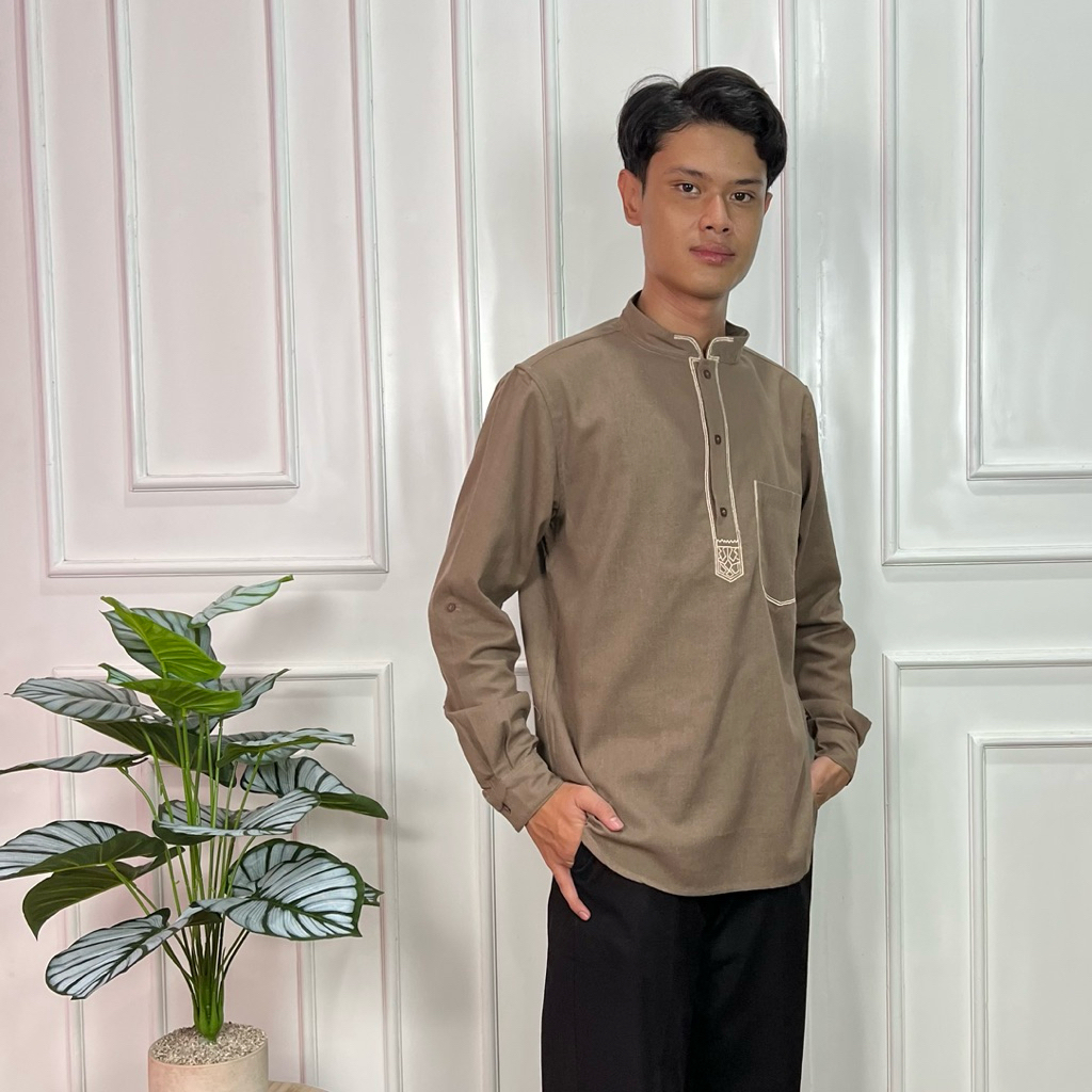 Kurta Basic Dewasa Bordir Lengan Panjang
