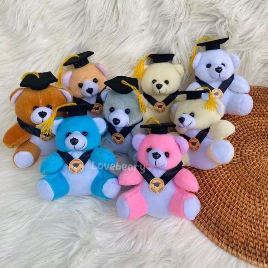 [BISA COD] Boneka Wisuda 12 cm Boneka bucket boneka mini
