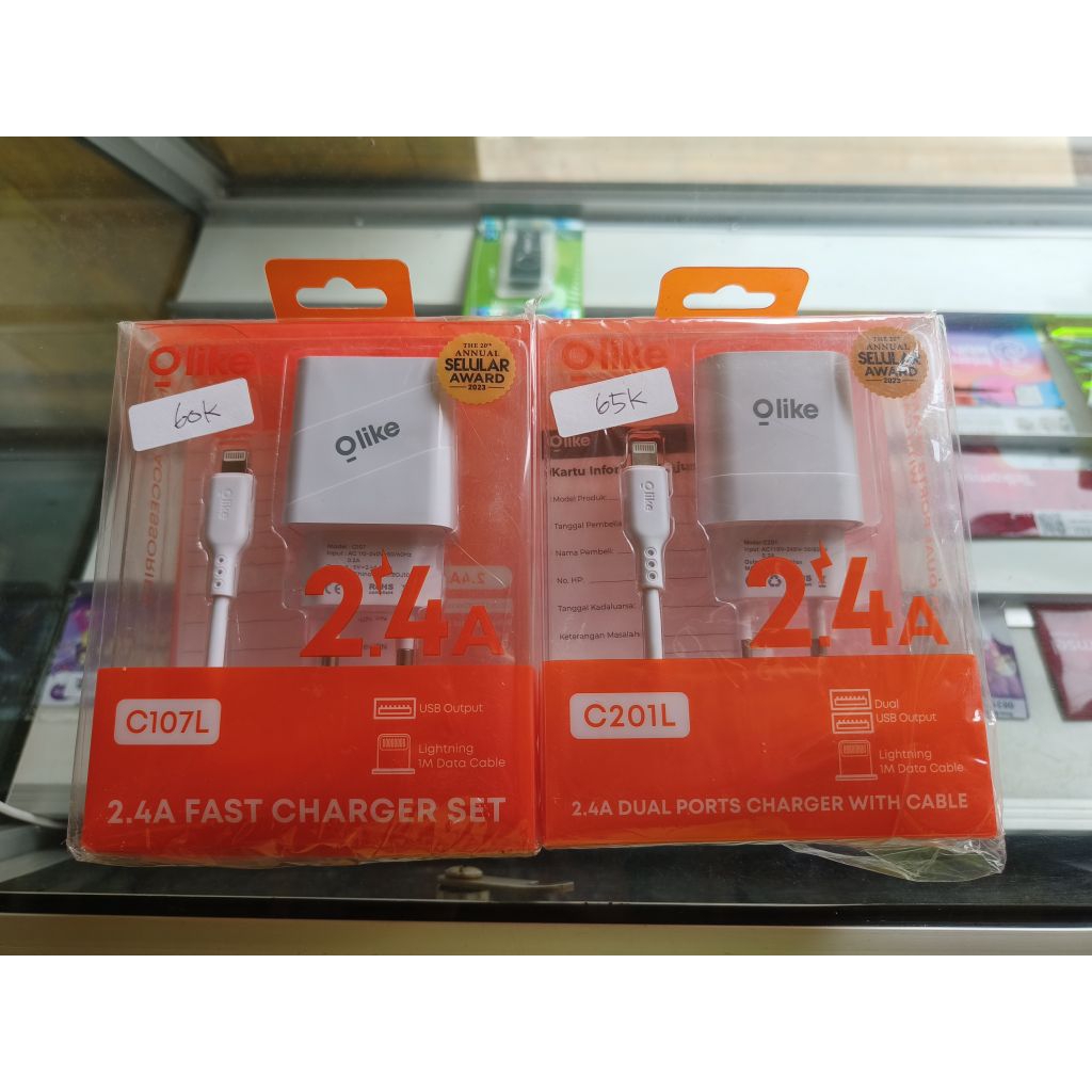 Olike Charger Set Lightning C107L C201L Include Kabel Data