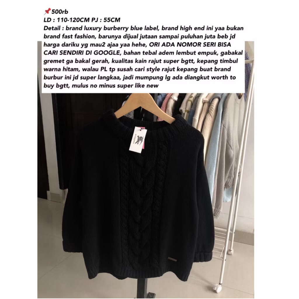 sweater burbur hitam