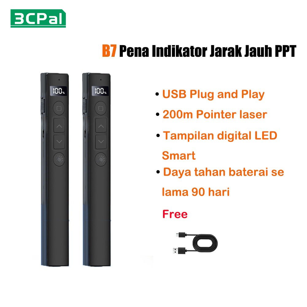 Wireless Laser Pointer Presentasi Remote Control Laser Pen Merah 200M USB Receiver