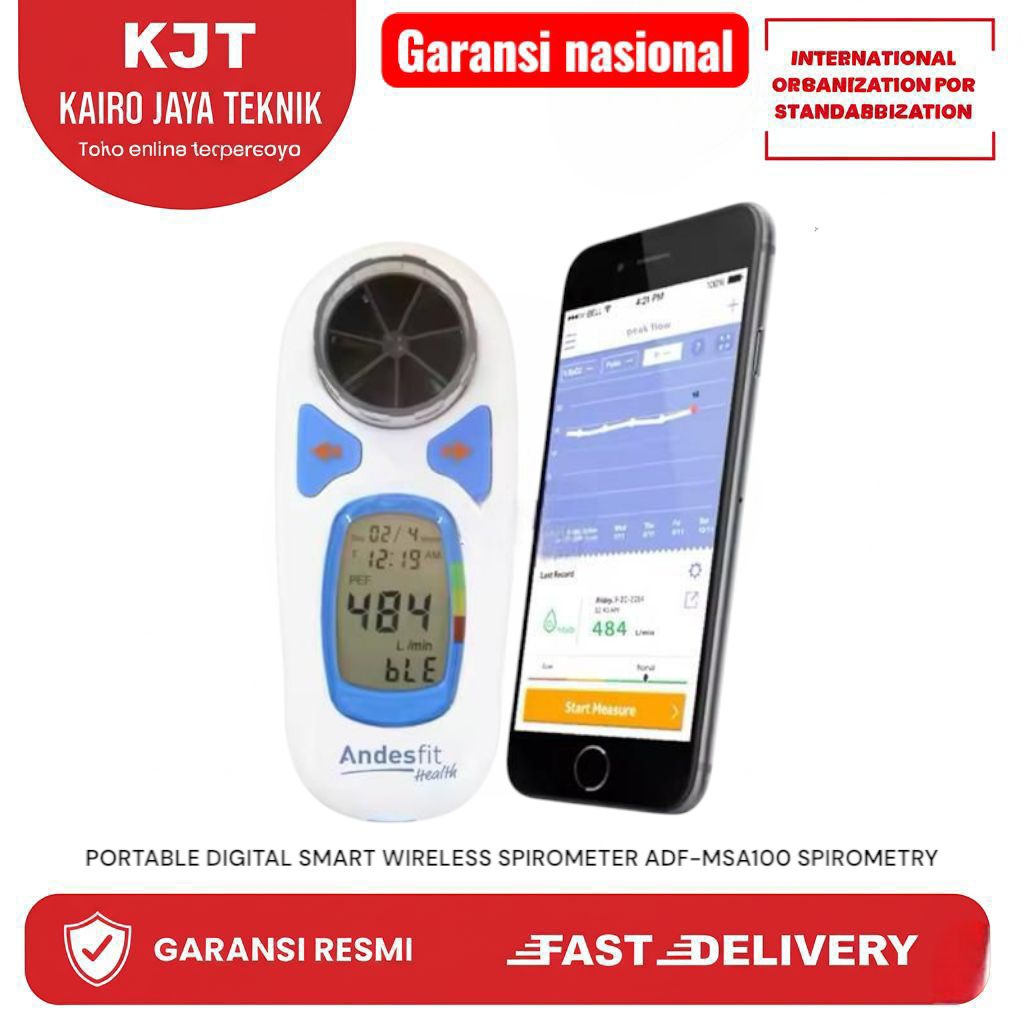 PORTABLE DIGITAL SMART WIRELESS SPIROMETER ADF-MSA100 SPIROMETRY<br/>