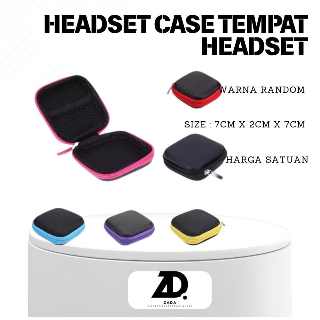 HEADSET CASE TEMPAT HEADSET DOMPET HEADSET DAN KABEL Murah gratis Ongkir Bisa Cod